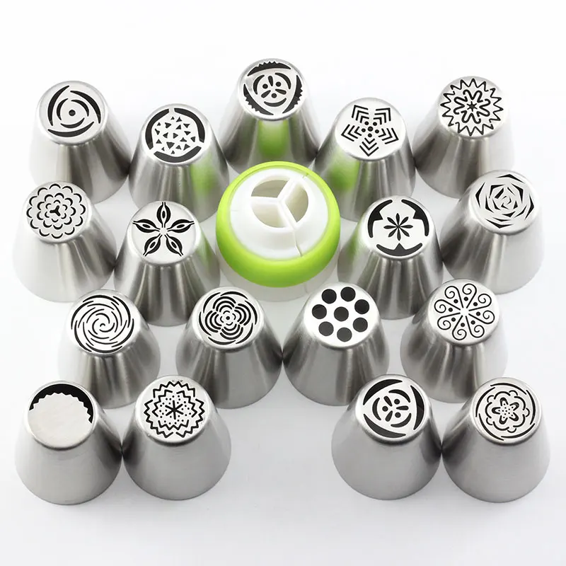 5/8/13Pcs Russian Cupcake Stainless Steel Tulip Rose Flower Icing Piping Pastry Tips Cake Decorating Tools Nozzles Coupler Cream