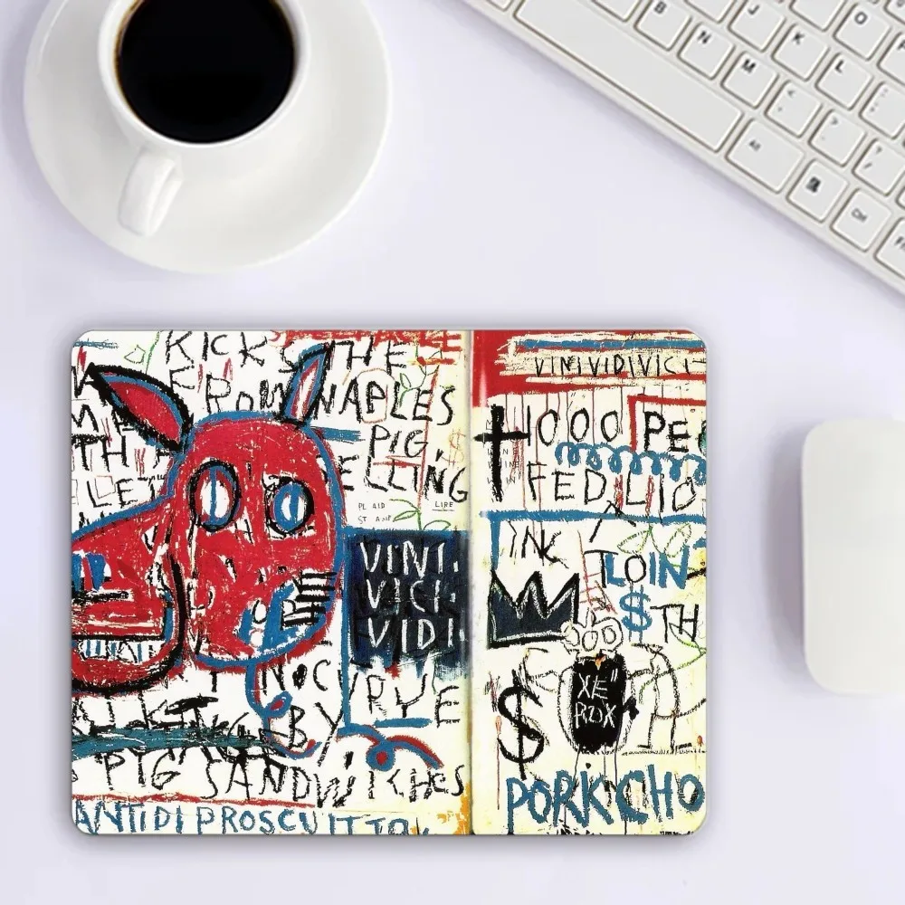 Jean-Michel B-Basquiat Mousepad Mousepad Game Pc Accessories Overlock MouseMat Computer Desk Mat