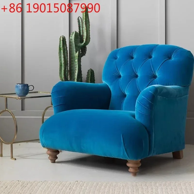 French Nordic leisure sofa chair/balcony light luxury tiger chair/single sofa/fabric buckle negotiation chair