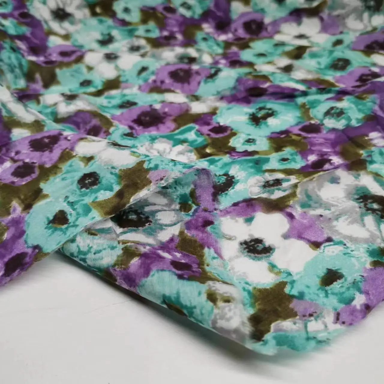 Floral New Silk Cotton Fabric  Mulberry Soie Breathable DIY Clothing Sewing Material