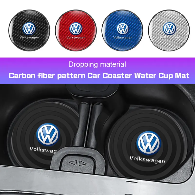 2 pçs porta-copos de carro copo de água garrafa esteira antiderrapante para volkswagen vw r rline id.3 id4 polo passat b5 b7 golf 8 touran caddy gti