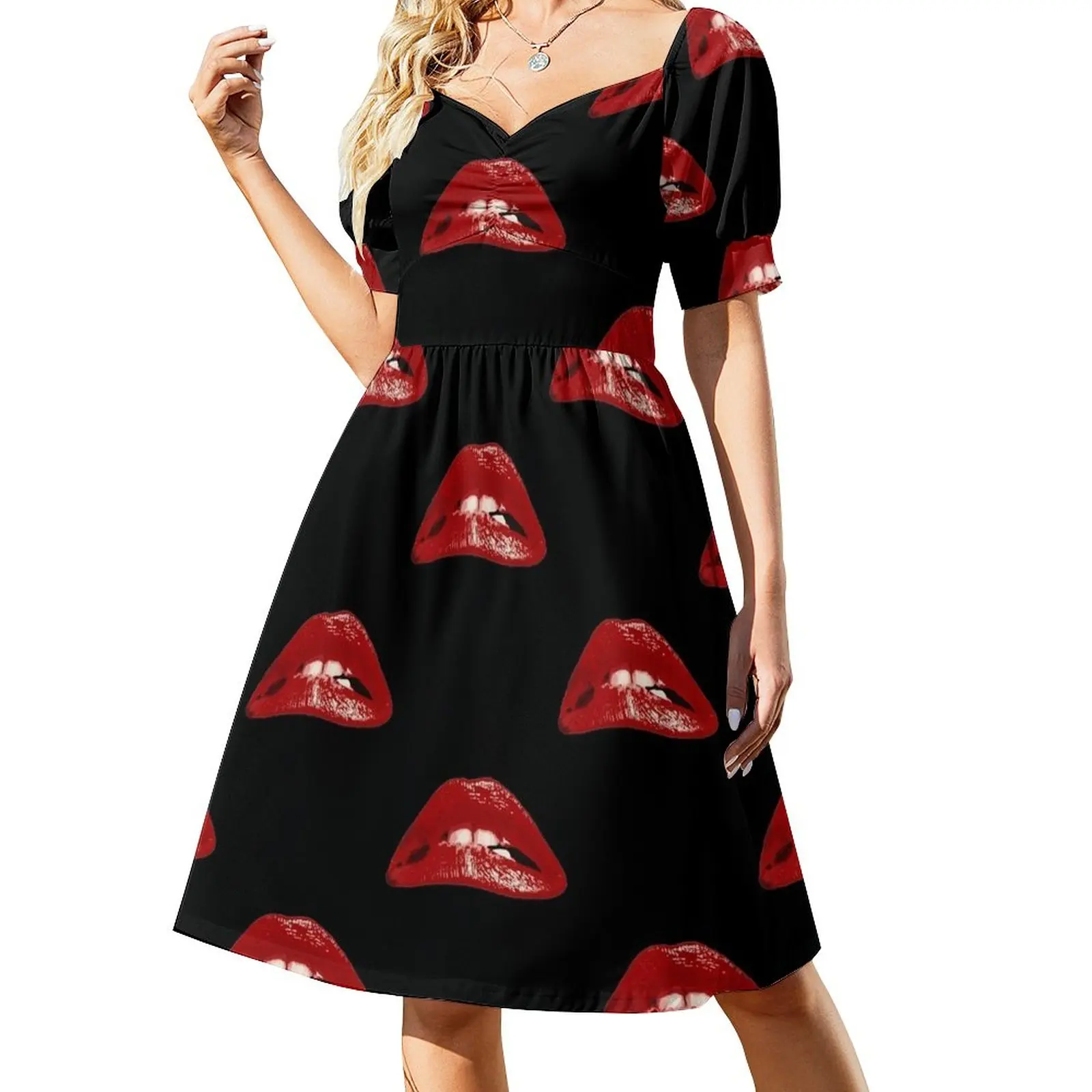 

Science Fiction/Double Feature - Lips Sleeveless Dress summer clothes Female dress