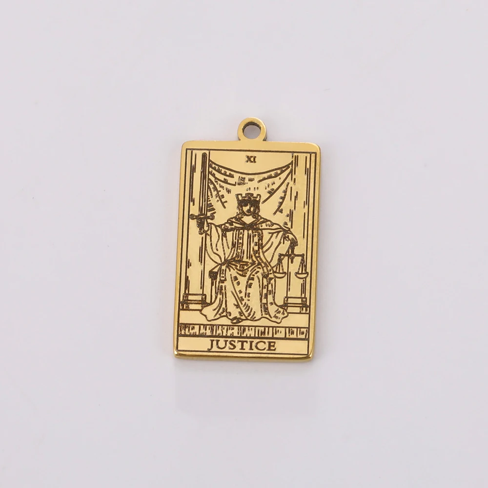 Dawapara Tarot-Kartenanhänger für die Schmuckherstellung, Astrologie, Tarotkarten, Major Arcana, magisches Amulett, Anhänger aus Edelstahl – Detail 20