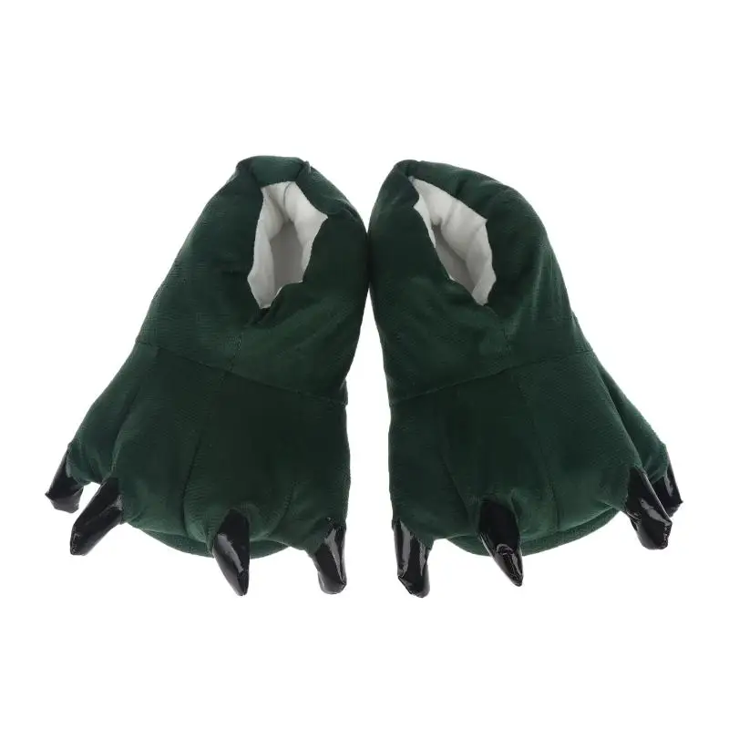 Winter Warm Soft Indoor Plush Slippers Women Men Funny Dinosaur Claw Paw Christmas Home Shoes Random Lining - view 3