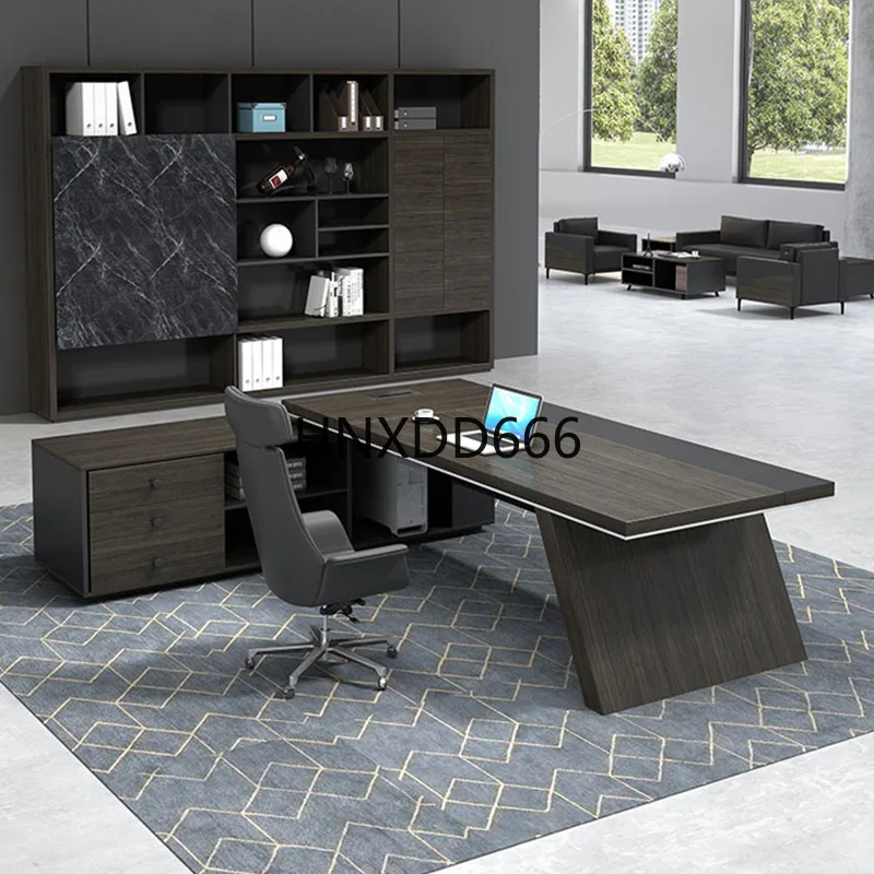 مدير أثاث المكاتب الفاخرة المعاصرة Boss CEO Table مكاتب مكتب الكمبيوتر التنفيذية الحديثة مع درج