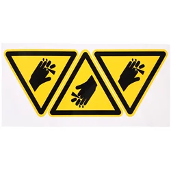 3 Pcs Warning Stickers Safety Hand Crushing Sign Labels Cutting Machine Decals Caution Self-adhesive Vinyl No Danger