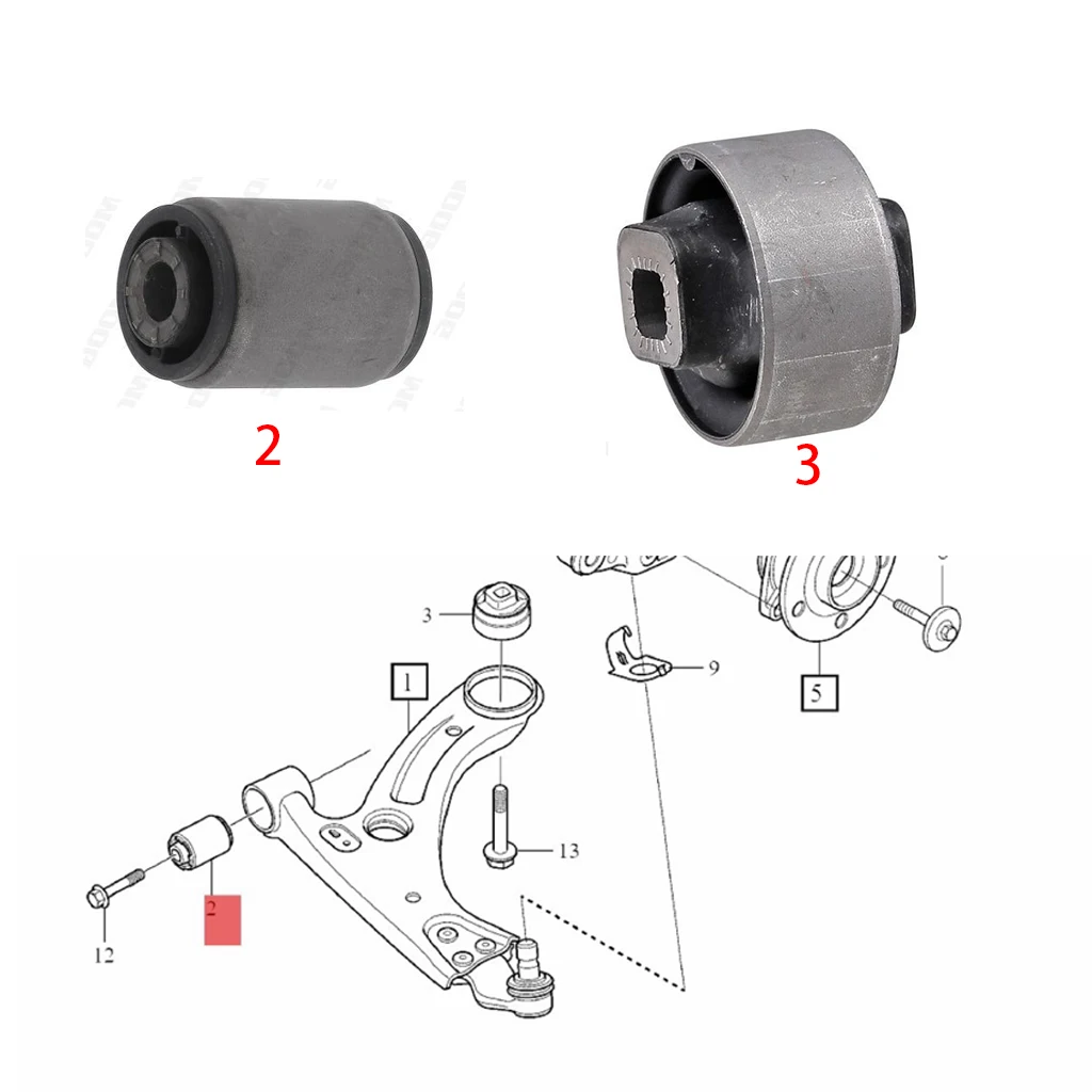 

Rear Axle Rear Sheephorn Rubber Bushing, Rear Knuckle Rubber Bushing Compatible with Volvo XC40 32221155 32221286