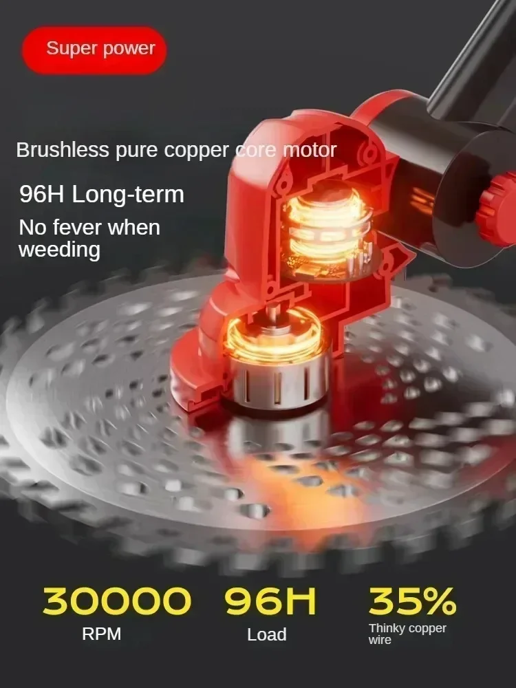 

110V/220V Electric Lawn Mower Small Size Lithium Battery Multifunctional Grass Trimmer Household Weed Whacker C