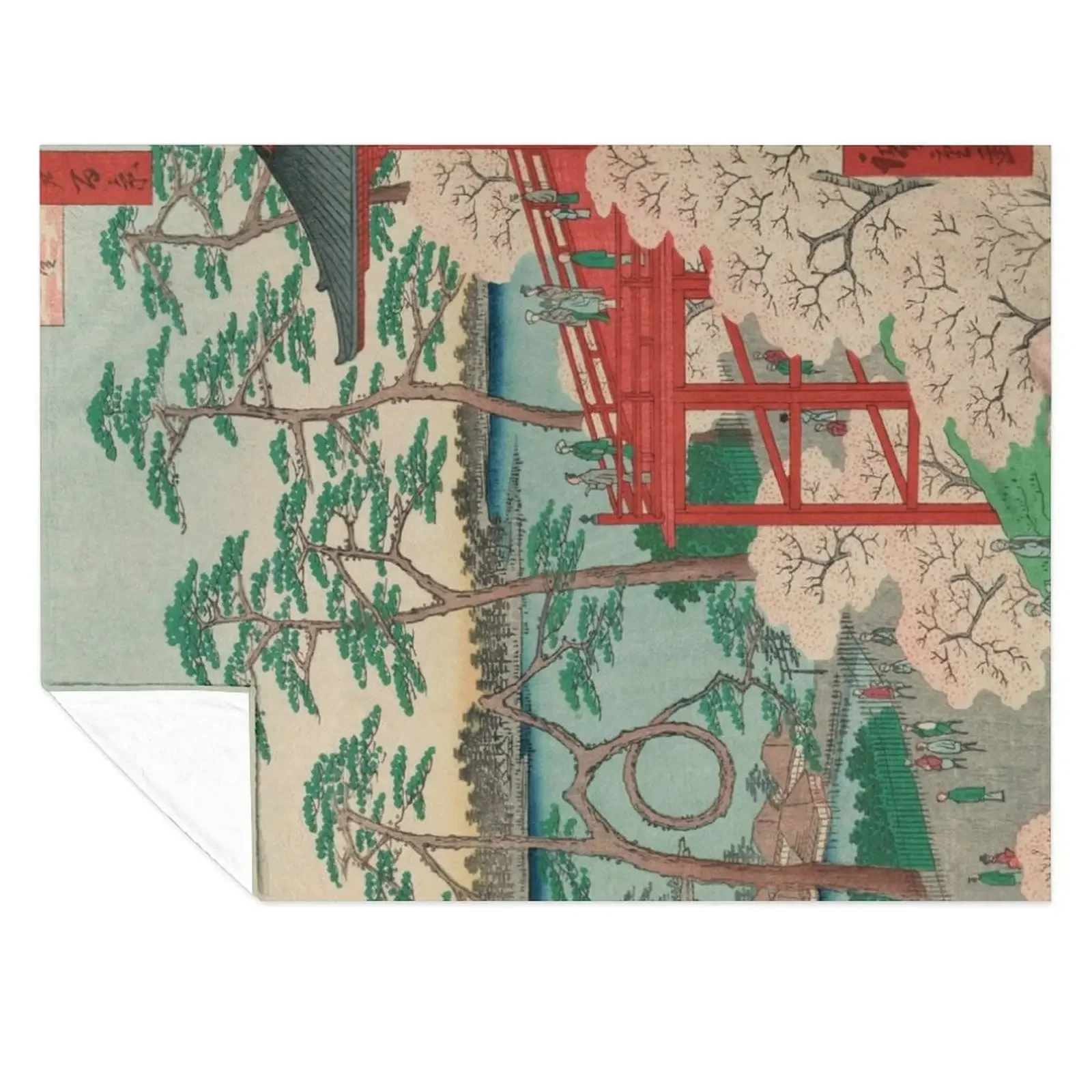 

Spring Blossoms and Pond Ukiyo-e Japanese Art Throw Blanket Decorative Sofa decorative Blankets For Sofas Retros Blankets