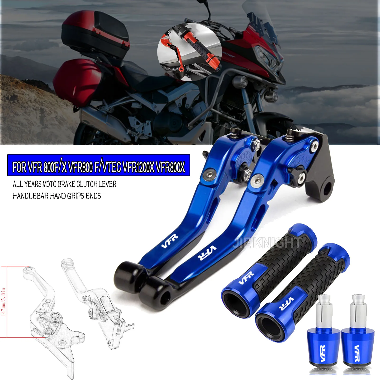 Klappbare Bremskupplungshebel für VFR 800F/X VFR800 F/VTEC VFR1200X VFR800X Motorrad CNC-Griffe ausziehbar einstellbar