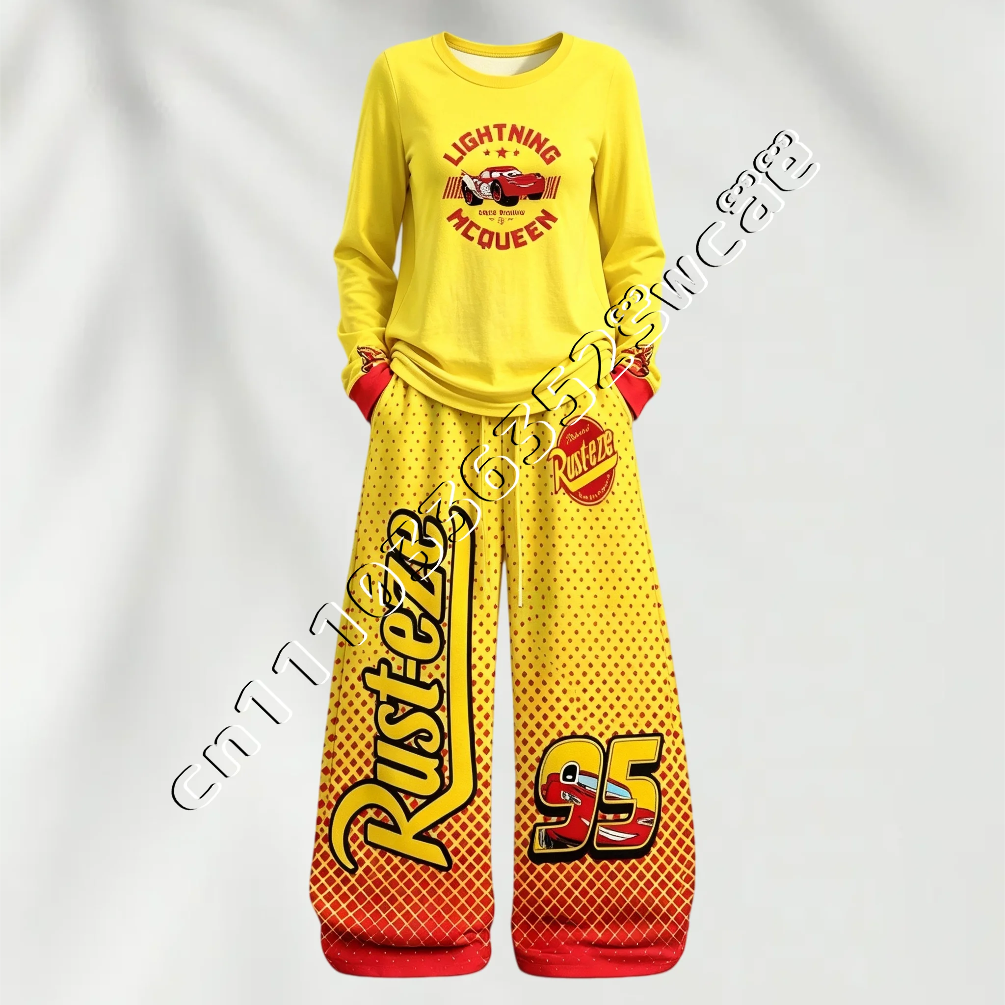 26/27 Neue Cartoon-Langarmsets für Frühling und Herbst, lockerer, sportlicher, lässiger Unisex-Look, passend für die ganze Familie – Detail 11