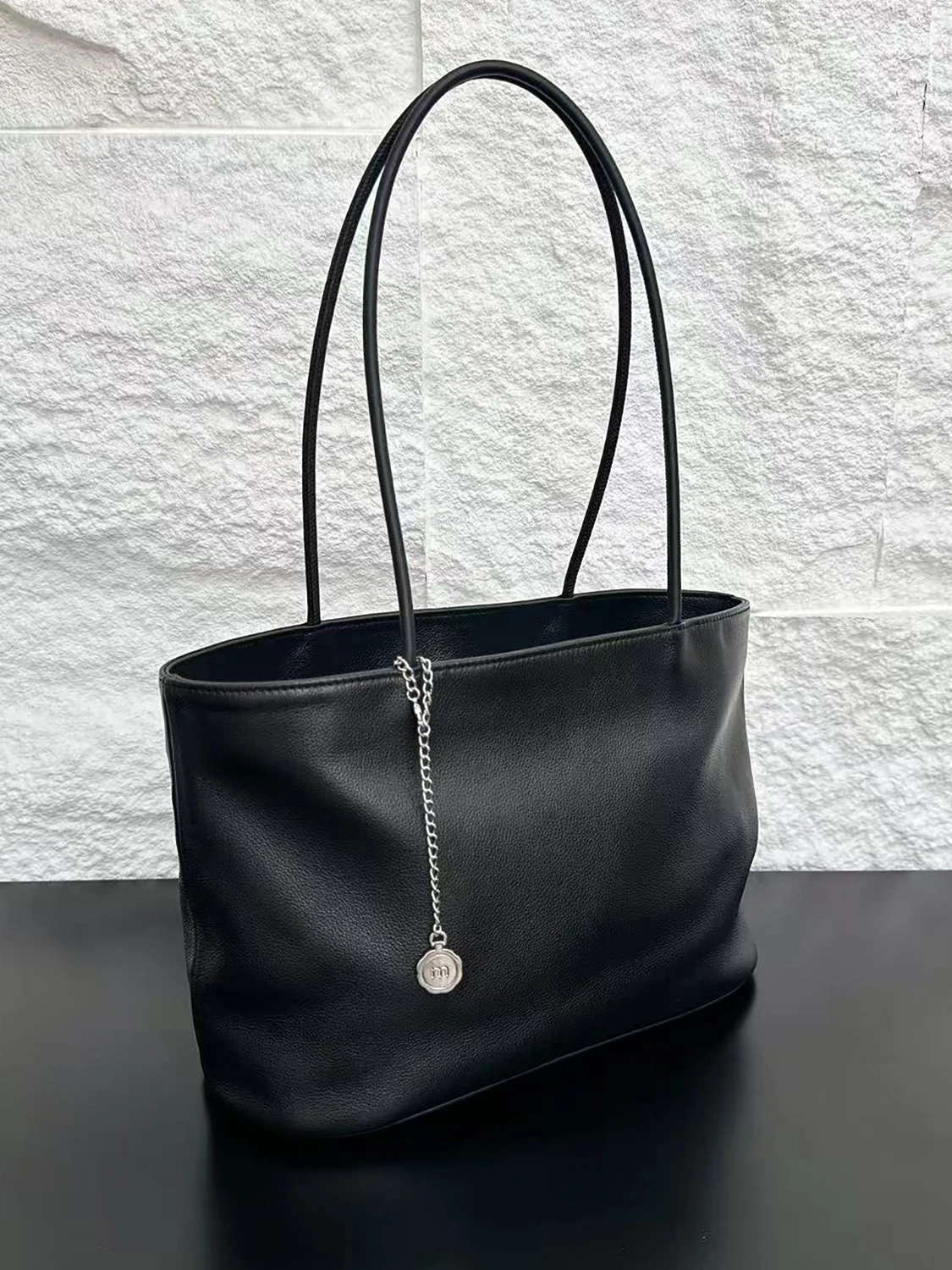 Genuine Leather Bucket Handbag Single Shoulder Bag Women's Style Casual Simple Leisure Tote Bag Underarm Hobo Bag