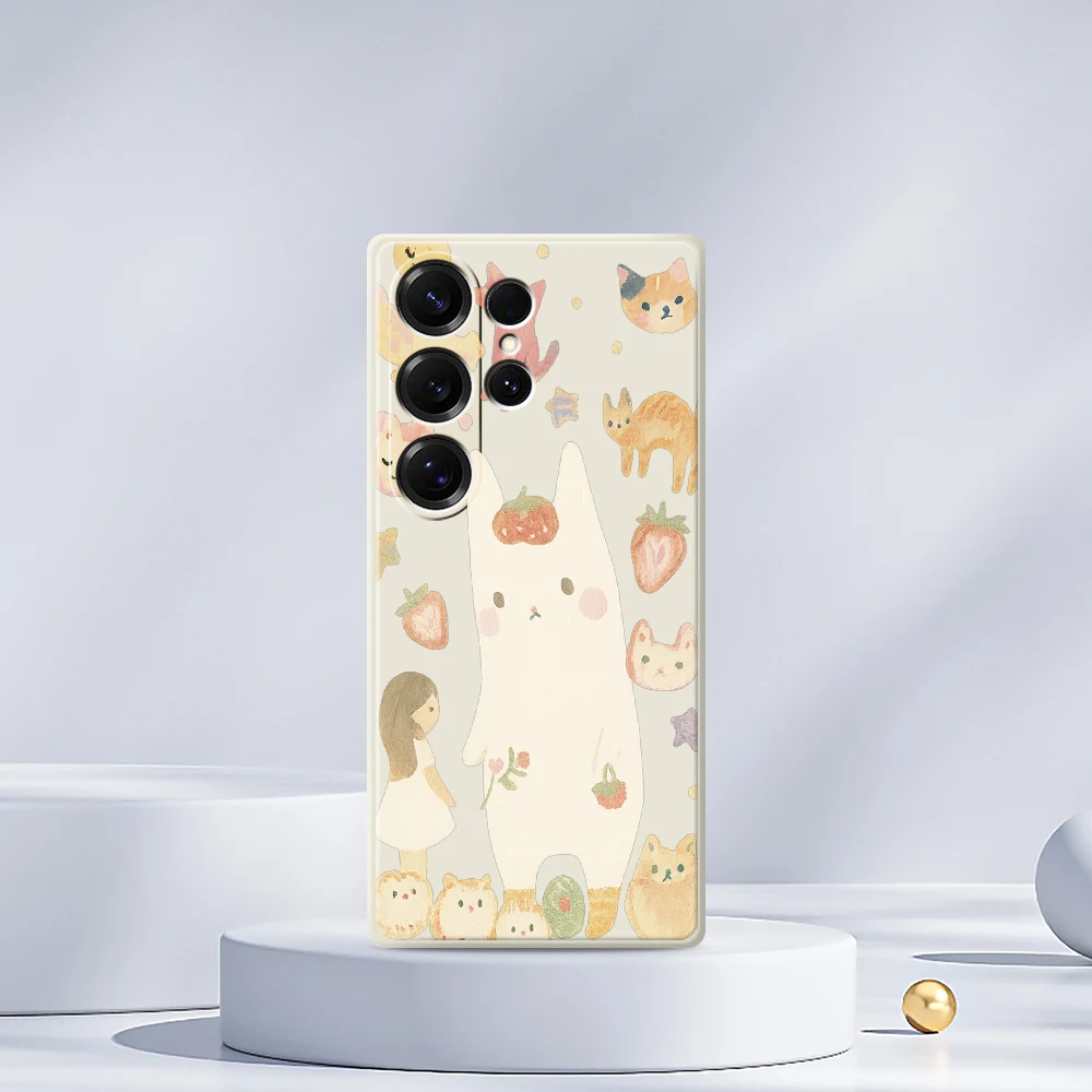 キュートな動物柄スマホケース Samsung Galaxy S25 S24 S23 S22 S21 S20 Ultra Plus S23 FE S21FE S20FE S10 Plus用 シリコンカバー