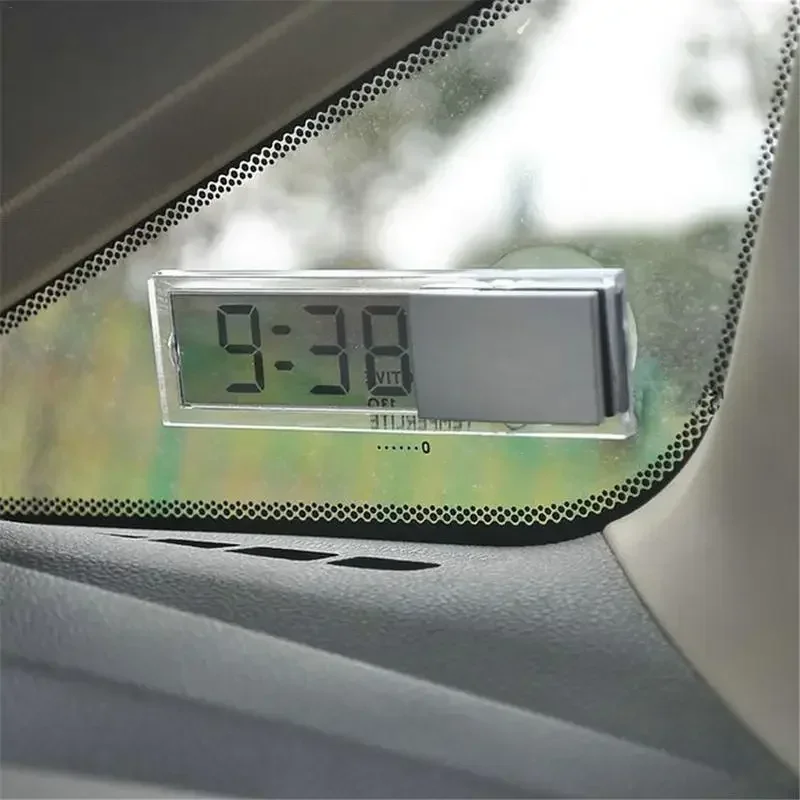 Mini Digital Car Electronic Clock High Quality Durable Transparent LCD Display Watch With Sucker Universal Decor