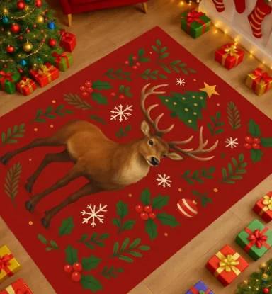 عيد ميلاد سعيد البساط عيد الميلاد السجاد هدية الكريسماس البساط عيد الميلاد السجاد نويل 2026 البساط البساط الرجعية ديكور المنزل #2