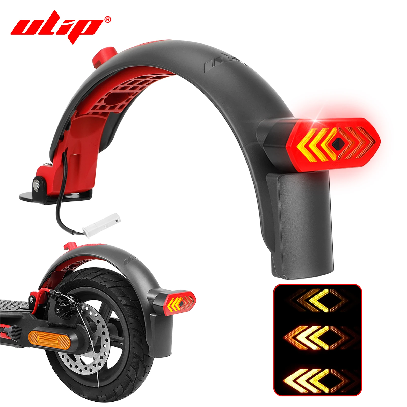 Ulip Upgraded Turn Tail Signal Rear Mudguard Kit Tire Splash Fender Protection Accessories For Xiaomi M365 1S Pro 2 Mi3 Scooters