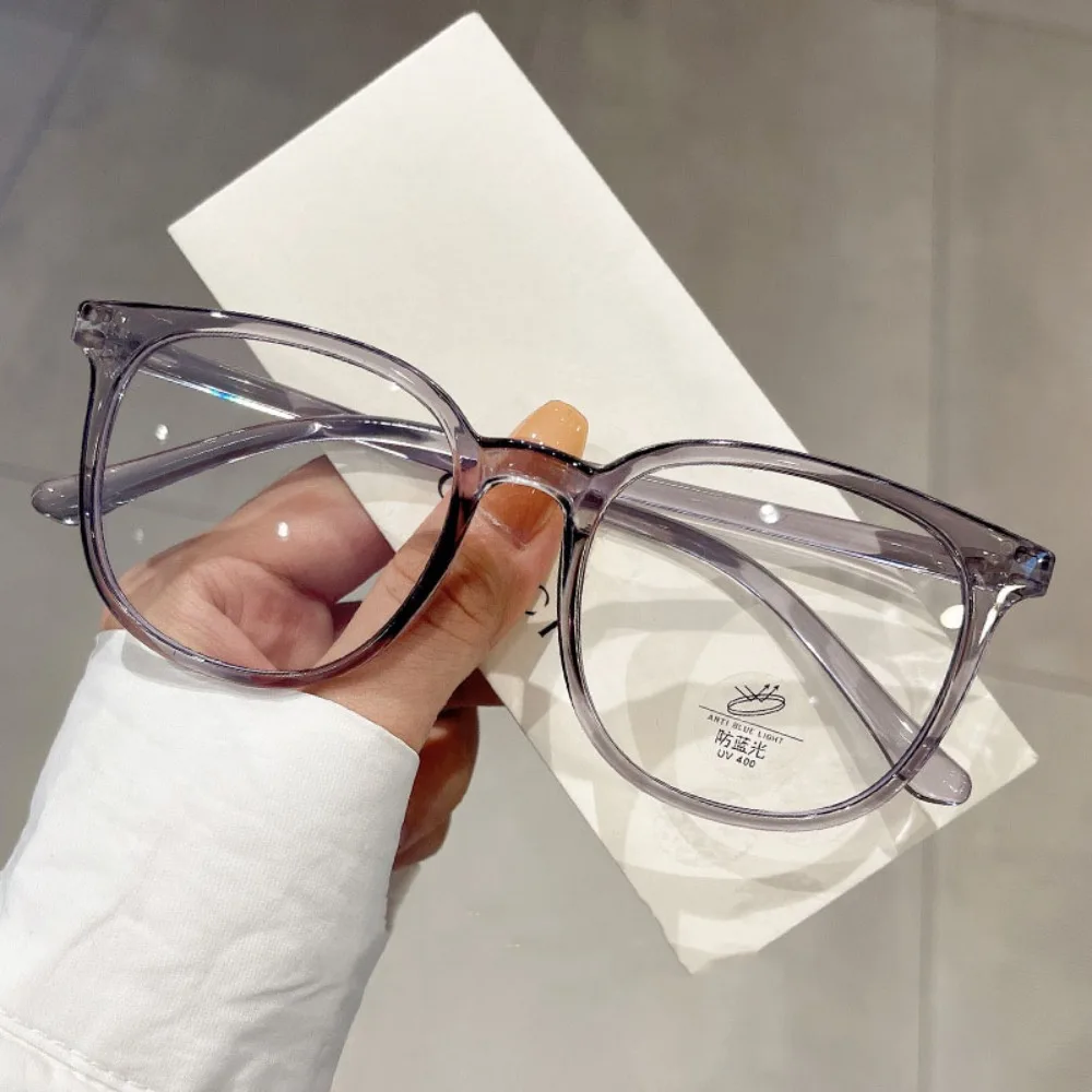 Transparent Anti-blue Light Glasses Retro Anti Radiation Square Frame Myopia Glasses Lightweight Eye Protective