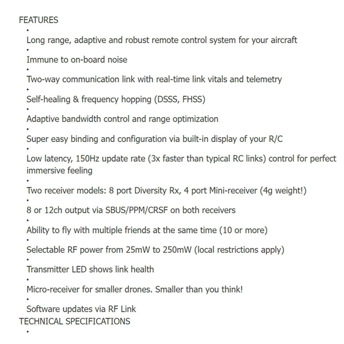 X62A_TBS Transmisor tipo micro Crossfire 915 Mhz para drones de carreras RC