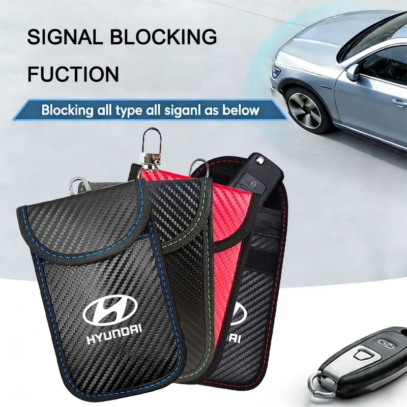 Car Key Case Signal Blocker Bag RFID Shielding Pocket For Hyundai i10 i20 Tucson Accent Elantra Santa fe Sonata Auto Accessories - view 5