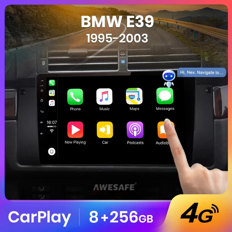 AWESAFE Wireless CarPlay Autoradio for BMW E39 1996 - 2003  Car Radio Multimedia Player Android Auto Stereo GPS