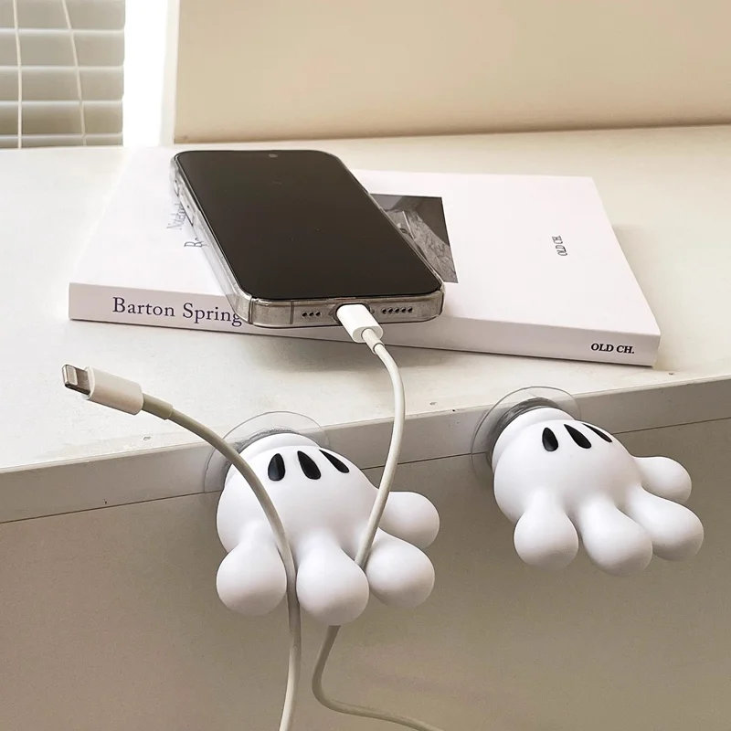 

Toothbrush Holder Mickey Palm Cute Bathroom Towel Suction Cup Multi-Function Hook Traceless Hook Data Cable Winder Tools