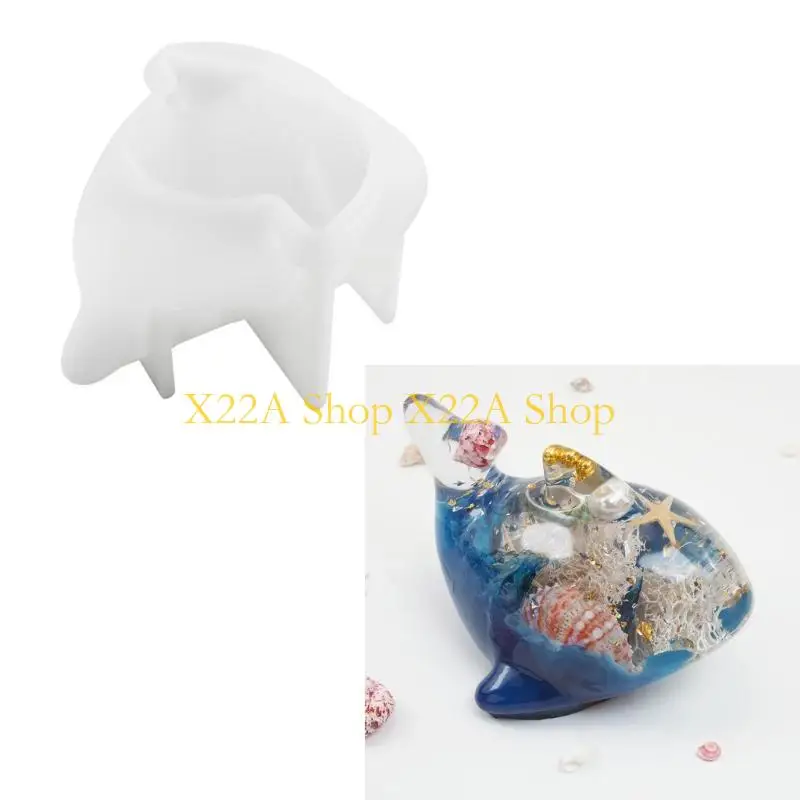 Unique Dolphin Silicone Mold 3D Ocean Animal Keychain Mold Mirror Surfaces Epoxy Casting Molds for DIY Keychain Jewelry Pendant