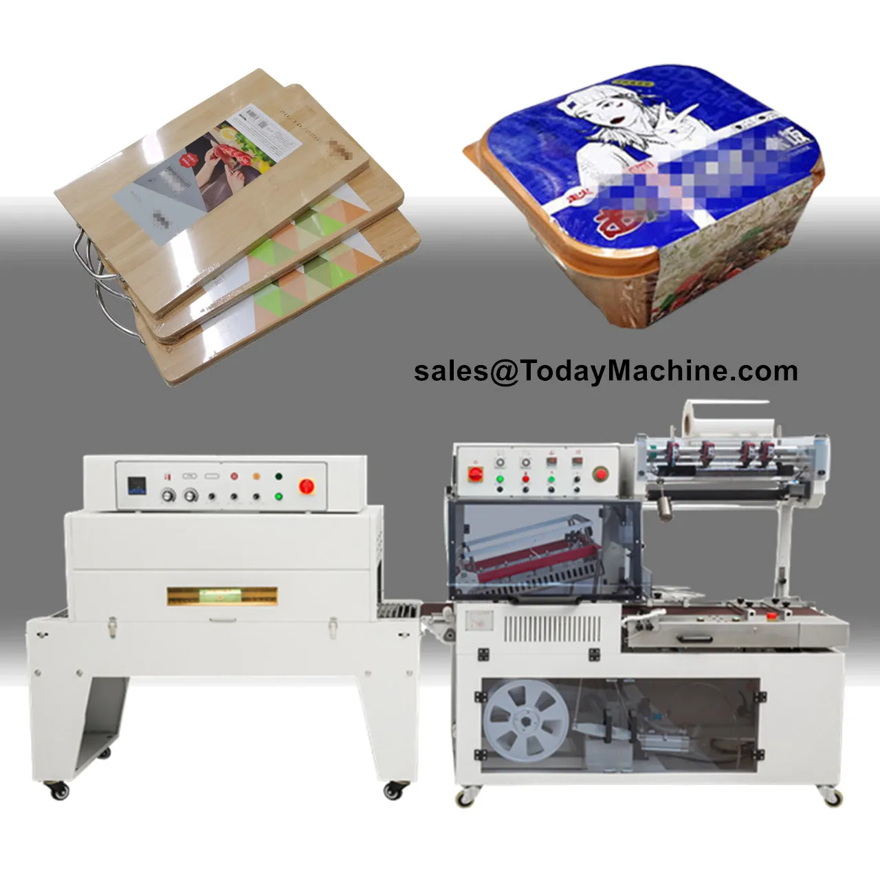 Automatic Carton Box Case L-shaped Sealing Tableware Cosmetic Toys Heat Shrink Wrapping Machine