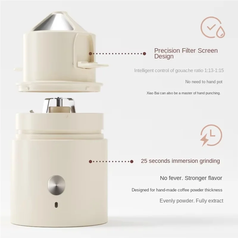 AT02-Portable Integrated Coffee Machine Hand-Brewed Grinder Ideal Foroffice Andtravel Use