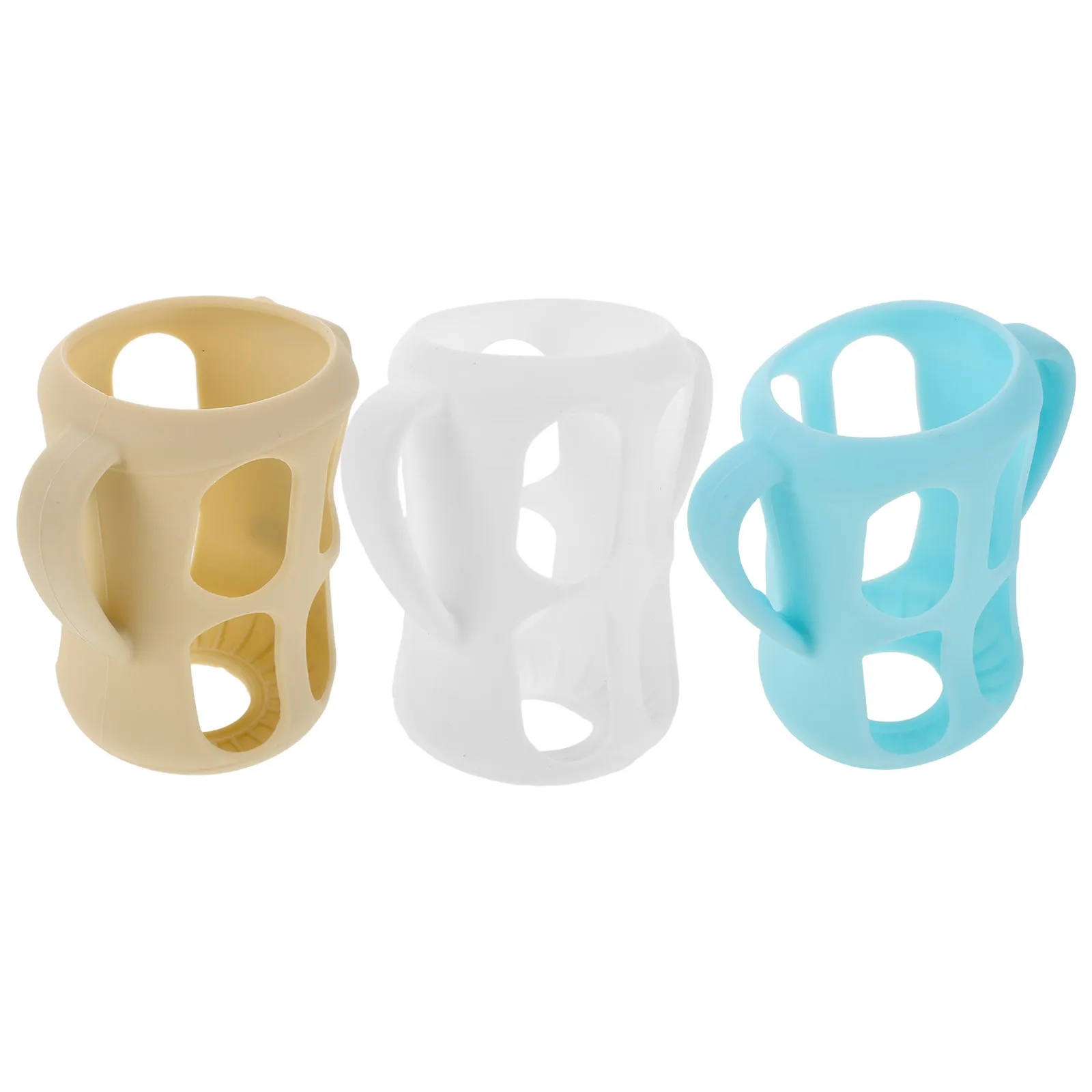 

3Pcs Infant Bottles Sleeve Handles Anti Collision Silicone Cover Universal Protector Toddler Feeding Safety Grip