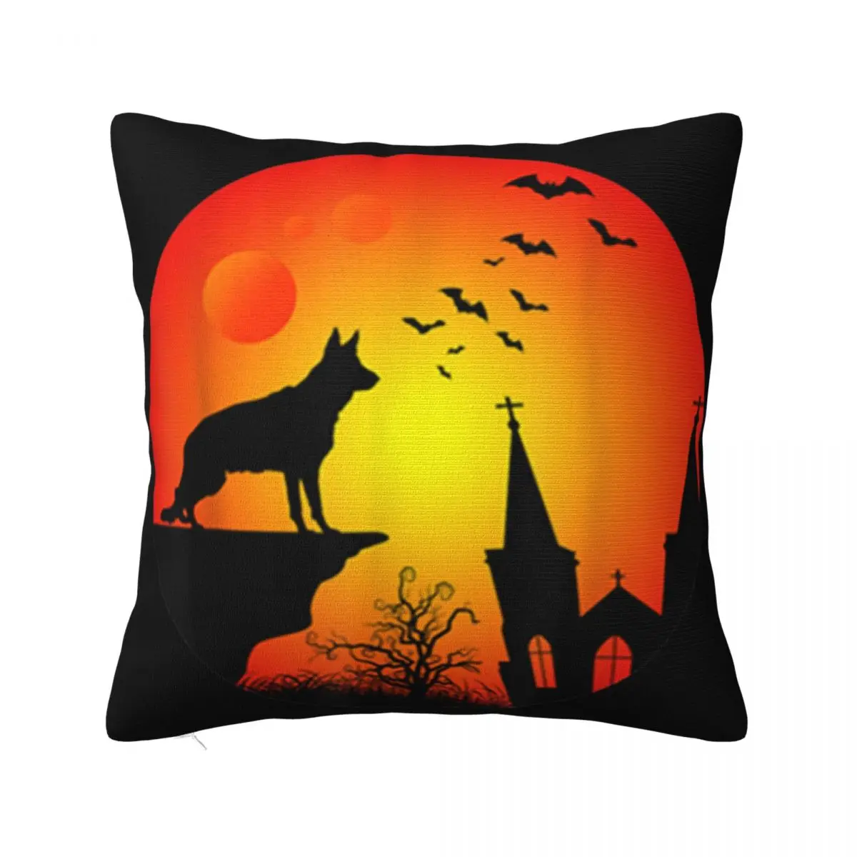 Full Moon German Shepherd Lovers Halloween T Gift Hot Sell Promotion Funny Famous Retro Girl Pillow Case