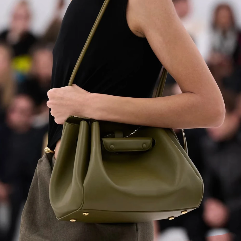 

Женская сумка из высококачественной кожи, модная большая сумка для маджонга из воловьей кожи Capaci с мягкой ручкой, пригородная сумка Briti Sle