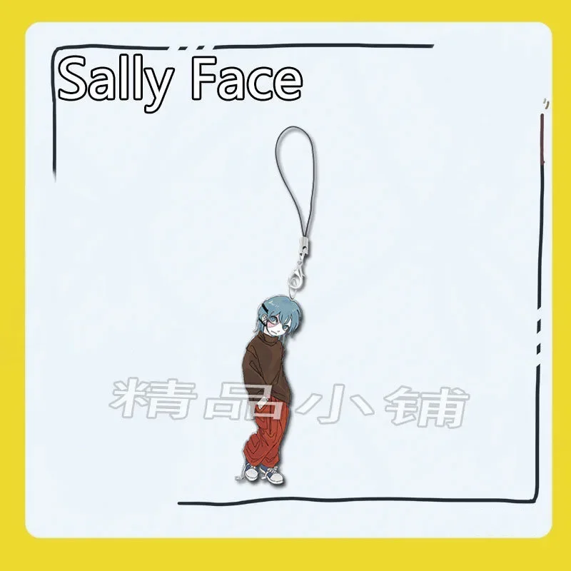 Larry Sally Face Phone Lanyard Acrylic Pendant Kawaii Straps Hanging Cute Rope Kawaii Ornament Phone Case DIY Decor Friend Gift