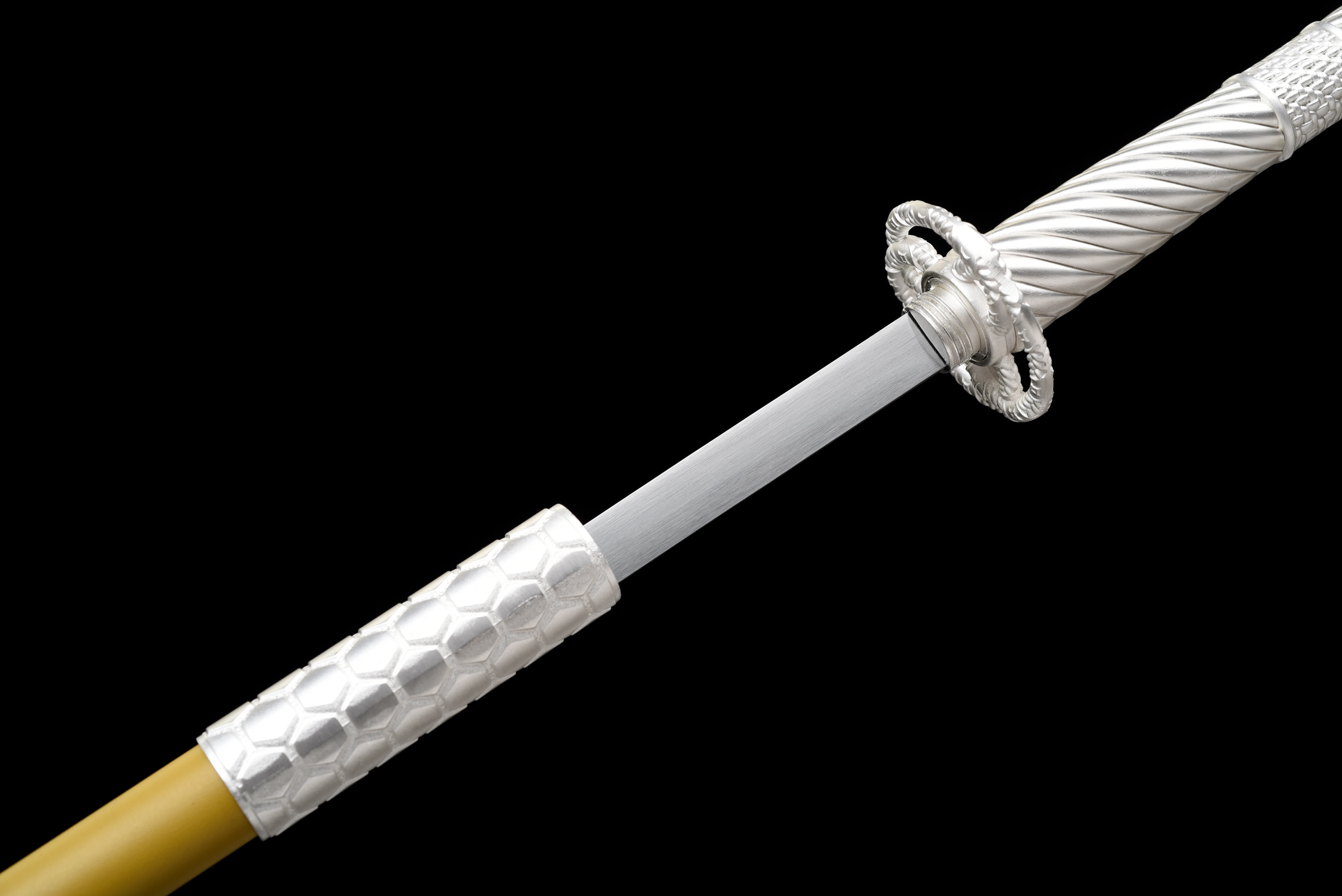 نسخة طبق الأصل وإعادة بناء العصور الوسطى الربيع الصلب الفضة القمر اليابانية سيف الساموراي أسلحة كاتانا الحادة كامل تانغ نينجا نايت