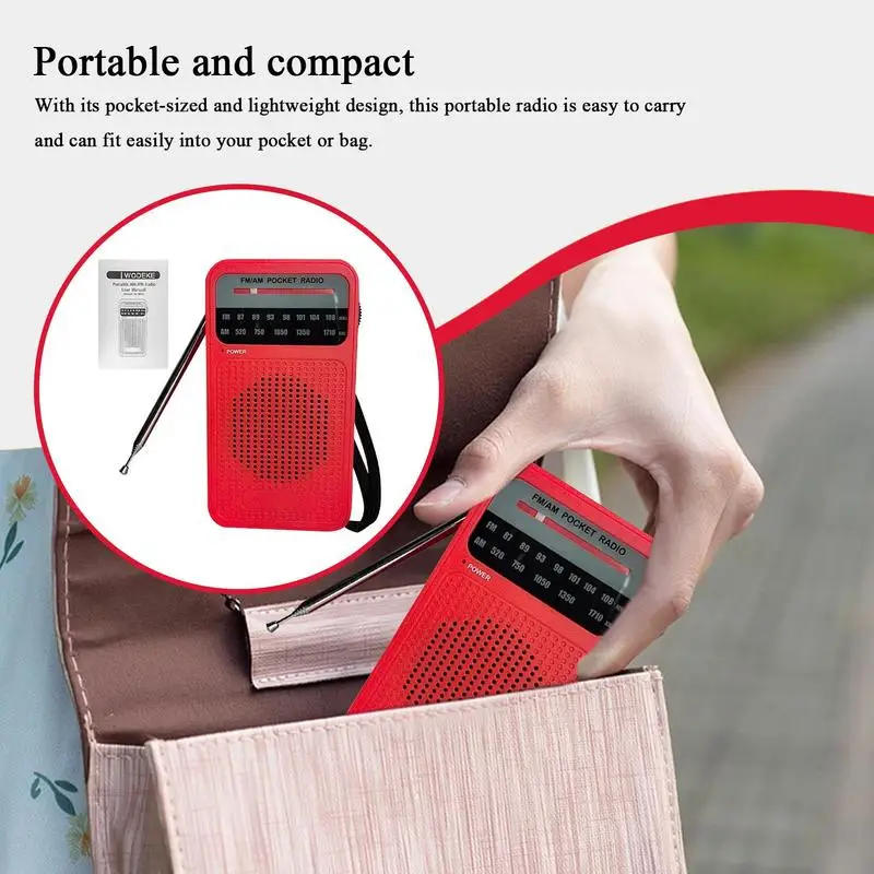 

Small Portable Radio Portable Pocket Radio Wireless Speaker With Pointer Battery Operated Electronics For Women Men Elderly Work