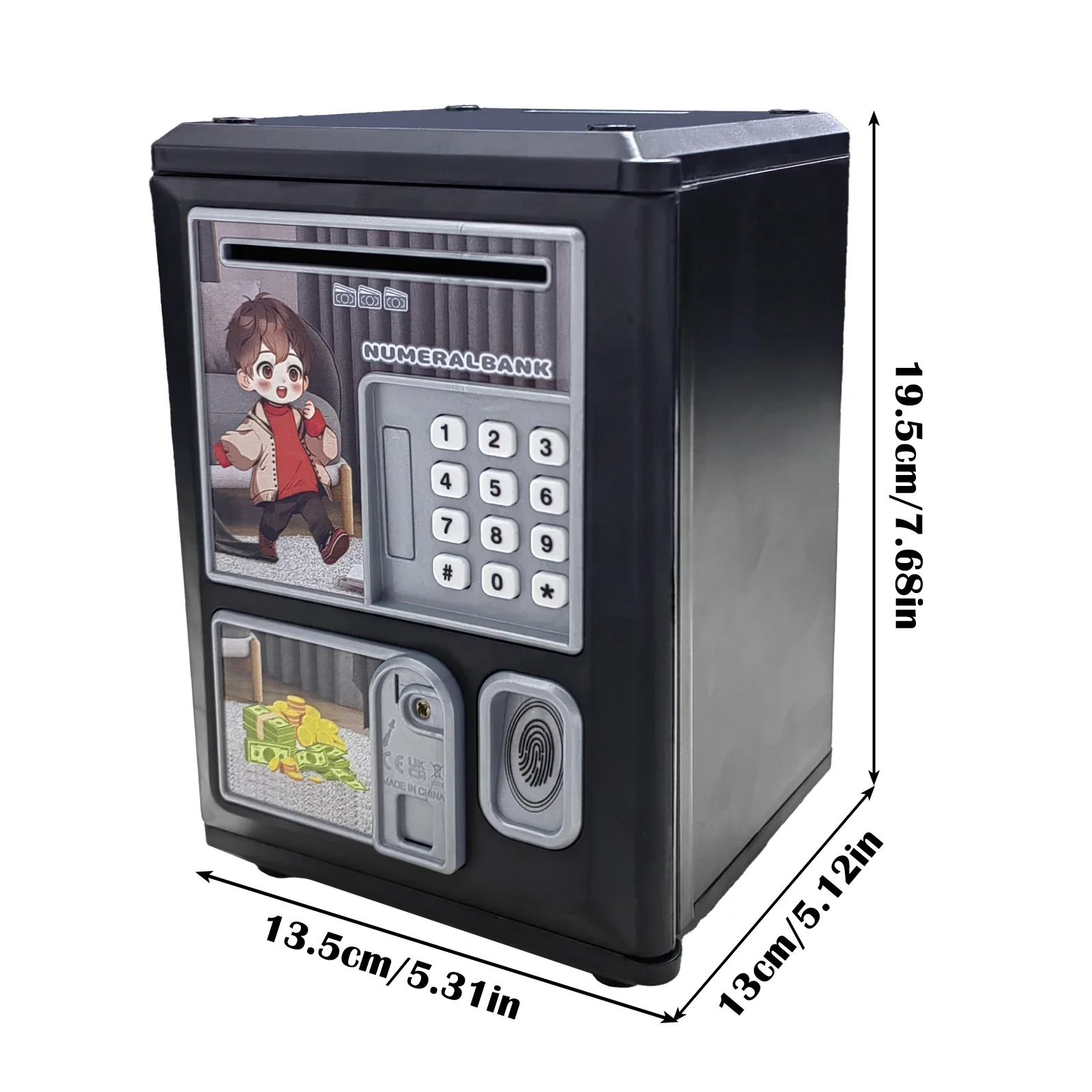 Tirelire de dessin animé pour enfants, mot de passe, pièce de monnaie à empreintes digitales, rouleau automatique, boîte d'économie d'argent, jouets, banque d'argent, cadeau de noël pour filles et garçons