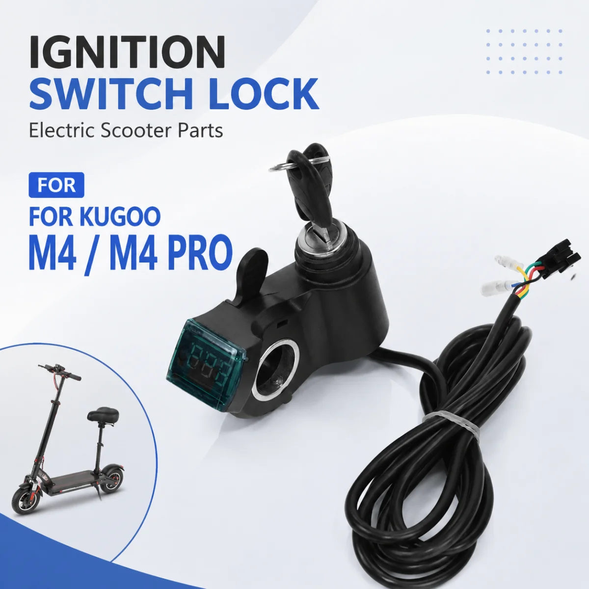 Electric Scooter Parts – Ignition Switch Lock with Keys for KUGOO M4 / M4 PRO Scooter