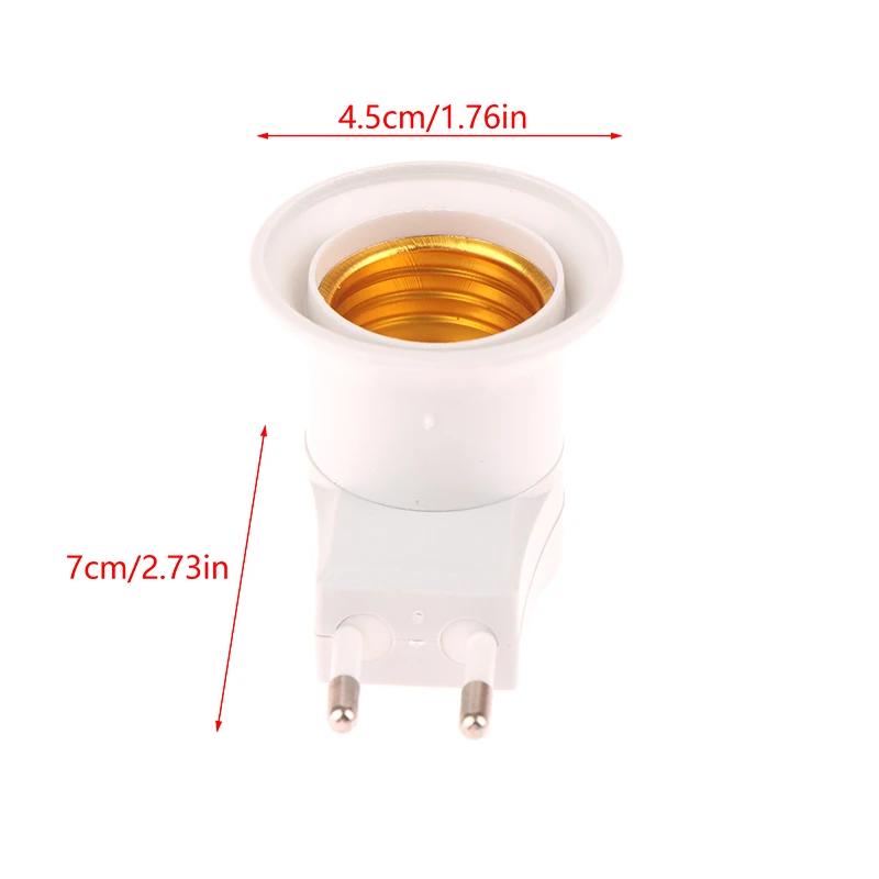 1pc Household E27 LED Light Socket EU Plug & Play Screw Socket White Lamp Holder Base ON/OFF Switch Plug Light Bulb Adapter