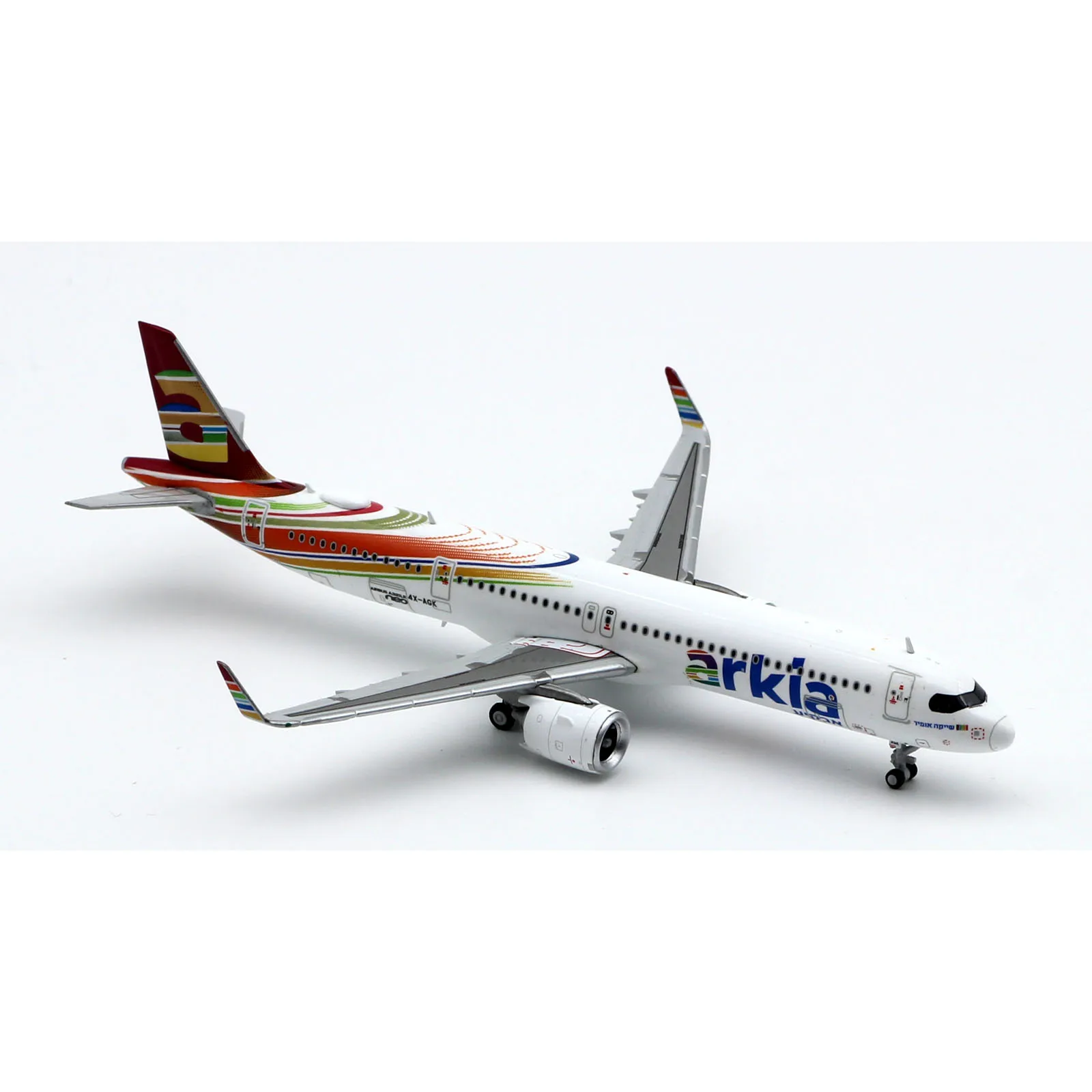 XX4450 Alloy Collectible Plane Gift JC Wings 1:400 Arkia Airlines Airbus A321neo Diecast Aircraft JET Model 4X-AGK With Stand