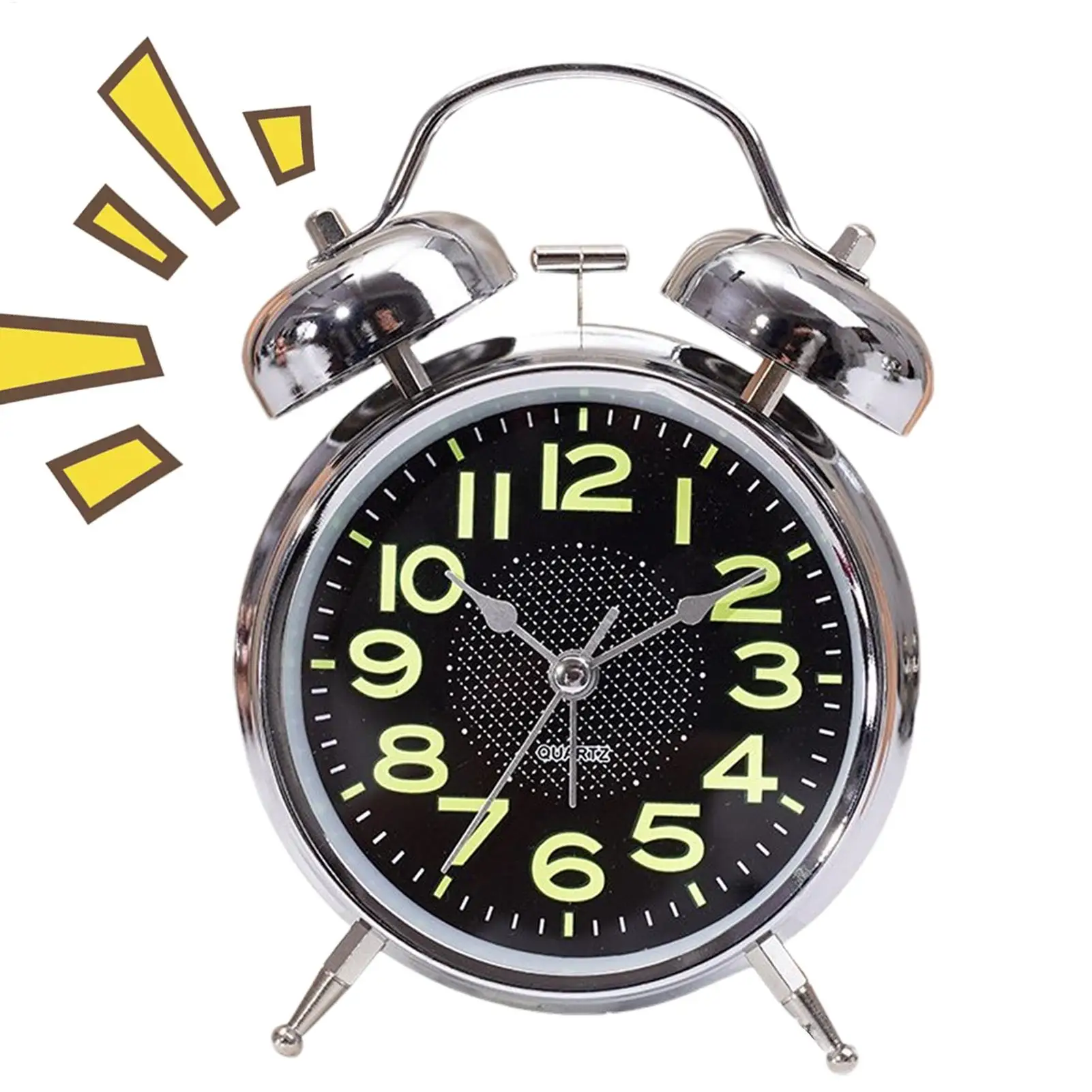 Reloj despertador mecánico fuerte para personas mayores, adultos, campana doble Retro con retroiluminación, toque silencioso, reloj de mesita de noche de 3 pulgadas