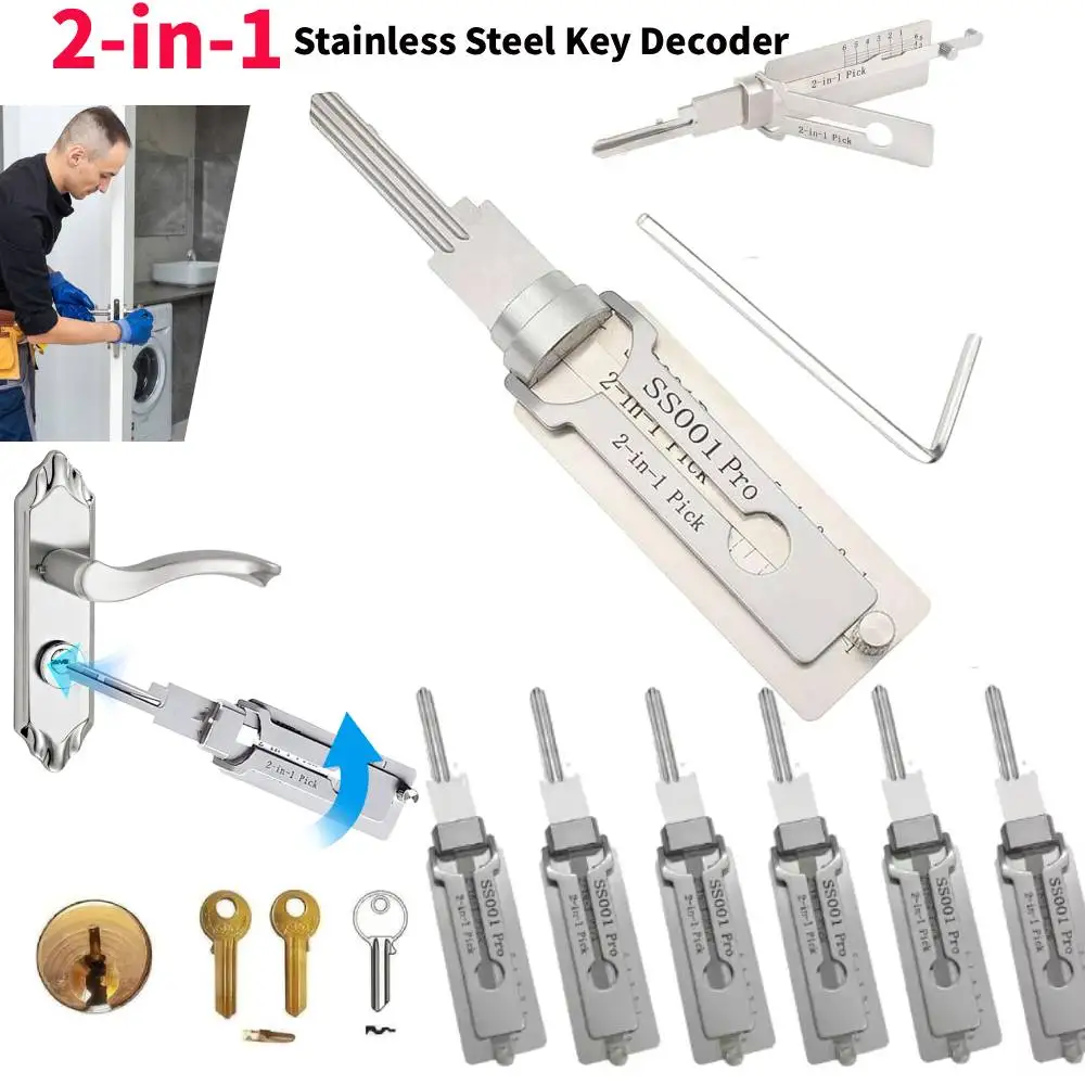 

SS001 Stainless Steel Precision Tool 2 In 1 Key Decoder & Pick Set O-ring Pickup Hand Tool Kit Maintenance Repair Tool Kit