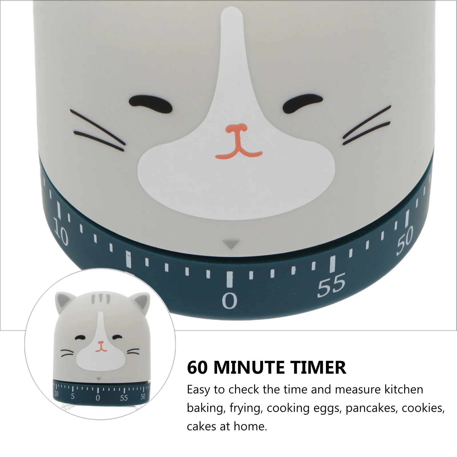 

Cartoon Kitchen Timer Mechanical Manual 60 Minute Cooking Baking Precise Loud Alarm Countdown Timer for Home Cooking and