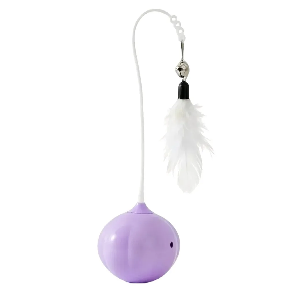 

Creative Cat Tumbler Toy Onion Design 360-degree Rotation Cat Infrared Interactive Toy with Feather Bell Detachable