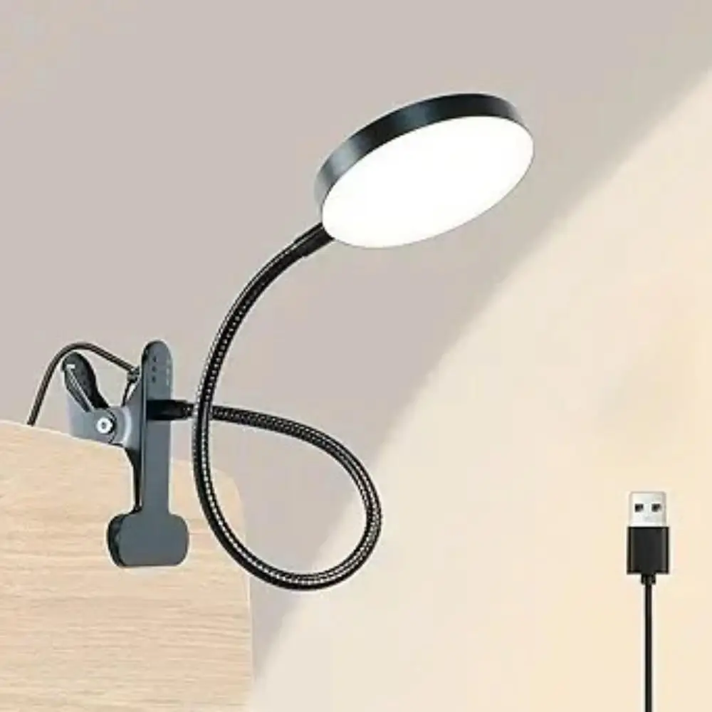 

Настольные лампы Светодиодный светильник для книг Перезаряжаемый через USB светильник для чтения Теплый холодный белый дневной свет Портативная гибкая ночная лампа для чтения с легким зажимом