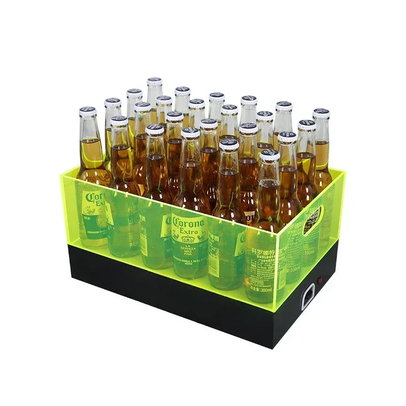 Bar luminous beer frame fluorescent green acrylic transparent ice bucket led champagne square 24-pack barrel holder