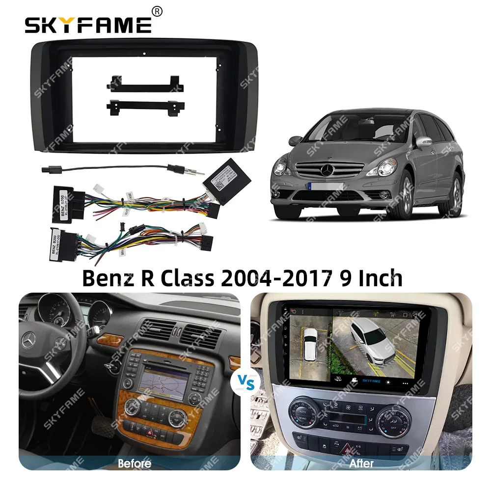 SKYFAME إطار السيارة فآسيا محول Canbus صندوق لبنز R الفئة W251 R280 R300 R320 R350 R500 أندرويد راديو داش لوحة Fascias