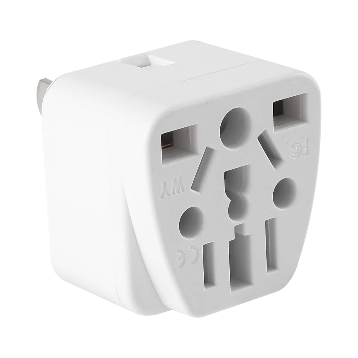 AT77 US Travel Plug Adapter EU/UK/AU/In/CN/JP/Asia/Italy/Brazil to USA (Type B), 3 Prong USA Plug, Charger Converter White