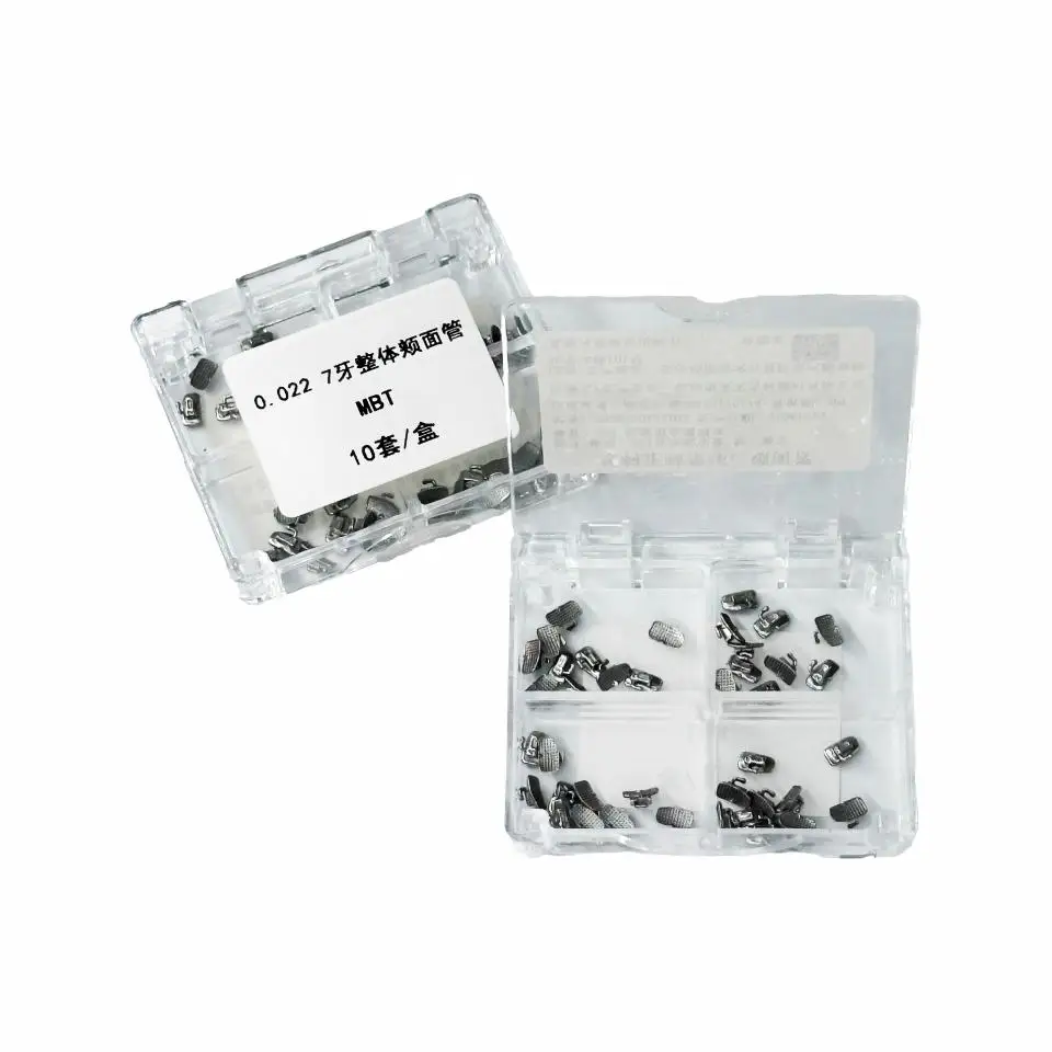 Professional Dental MBT Buccal Tubes 0.022 1st/2nd Molar 6#/7# Mesh Base Orthodontic Brackets Kit 10 Sets/Box 40Pcs/Box Total