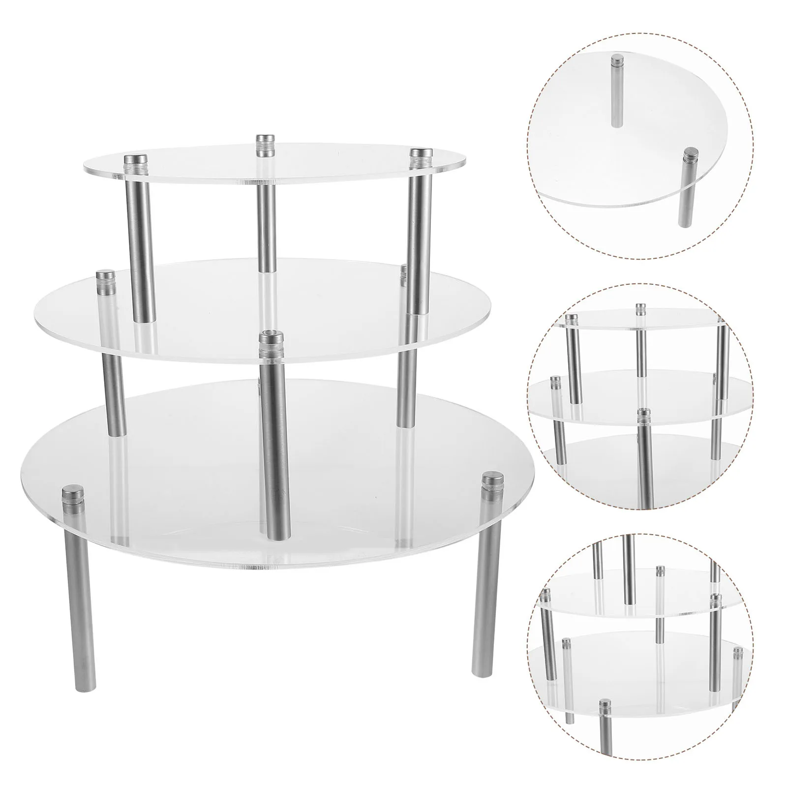 

3 Tier Acrylic Cake Display Stand Multi-Layer Dessert Holder for Wedding Birthday Party Elegant Tabletop Dessert Stand Set