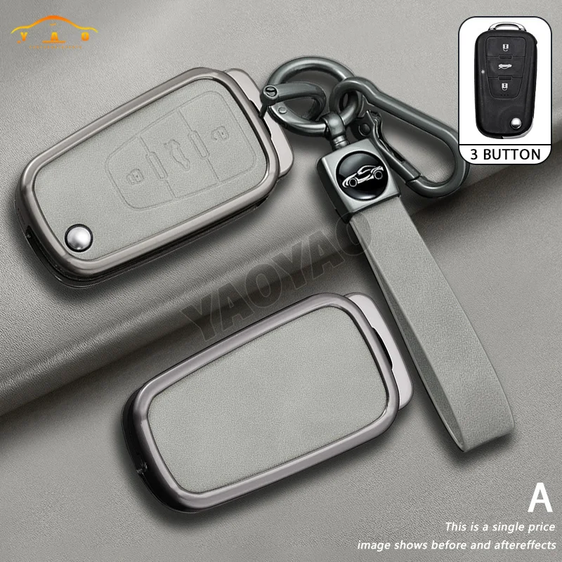 

Zinc Alloy + Leather Car Key Case Cover for Roewe RX5 MG MG3 MG5 MG6 MG7 ZS GT GS 350 360 750 Accessories