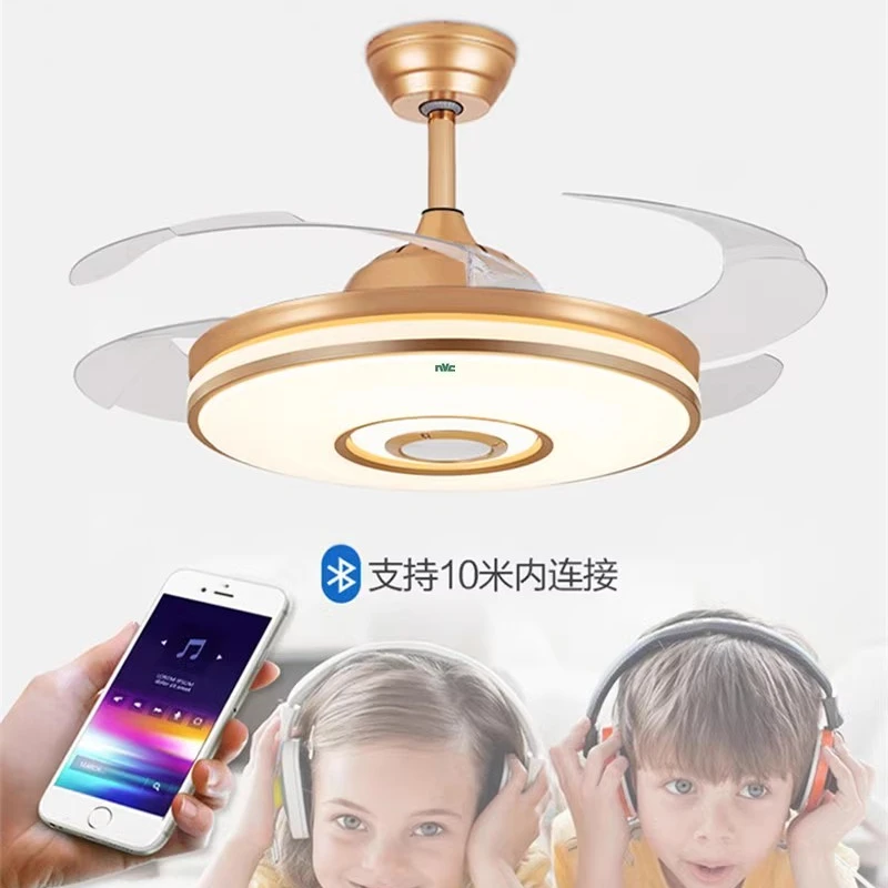 Lighting Ceiling Fan Lights Living Room Bedroom Dining Room Electric Fan Invisible 42-Inch Super Bright Integrated 220V Fan Lamp